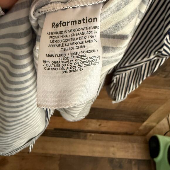 Reformation Oversized Button Down Shirt Striped Women's Size XL - Picture 5 of 6